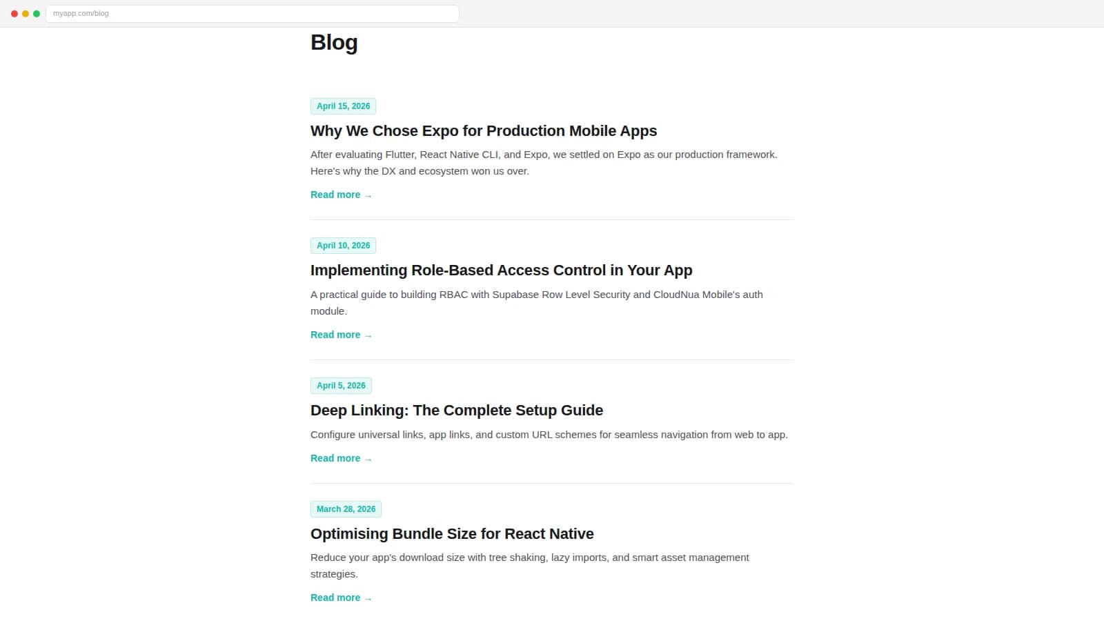 Single Column Blog - Web Light