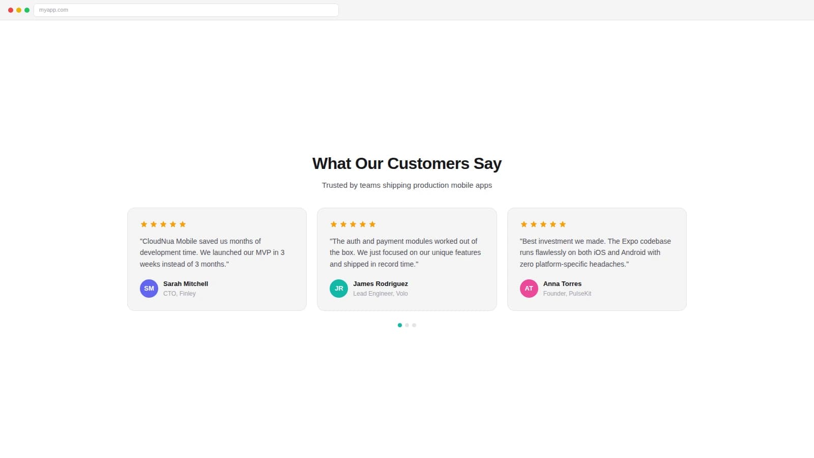 Testimonials Carousel - Web Light